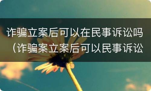 诈骗立案后可以在民事诉讼吗（诈骗案立案后可以民事诉讼吗）