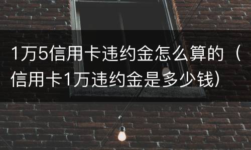 1万5信用卡违约金怎么算的（信用卡1万违约金是多少钱）