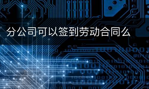 分公司可以签到劳动合同么