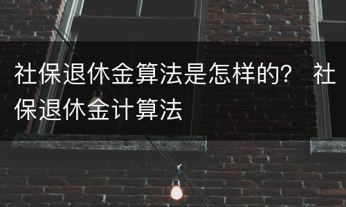 社保退休金算法是怎样的？ 社保退休金计算法