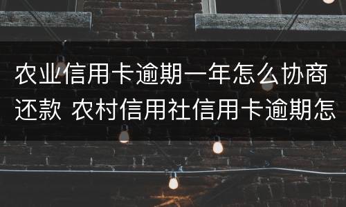 农业信用卡逾期一年怎么协商还款 农村信用社信用卡逾期怎么协商还款