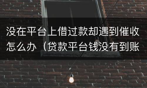 没在平台上借过款却遇到催收怎么办（贷款平台钱没有到账会被催收吗）