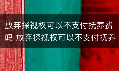 放弃探视权可以不支付抚养费吗 放弃探视权可以不支付抚养费吗