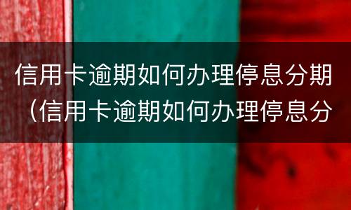 信用卡逾期如何办理停息分期（信用卡逾期如何办理停息分期还款）