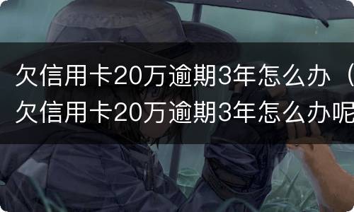 欠信用卡20万逾期3年怎么办（欠信用卡20万逾期3年怎么办呢）