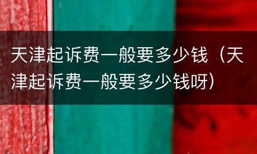 天津起诉费一般要多少钱（天津起诉费一般要多少钱呀）