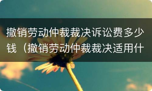 撤销劳动仲裁裁决诉讼费多少钱（撤销劳动仲裁裁决适用什么程序开庭）