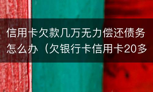 信用卡欠款几万无力偿还债务怎么办（欠银行卡信用卡20多万无力偿还）