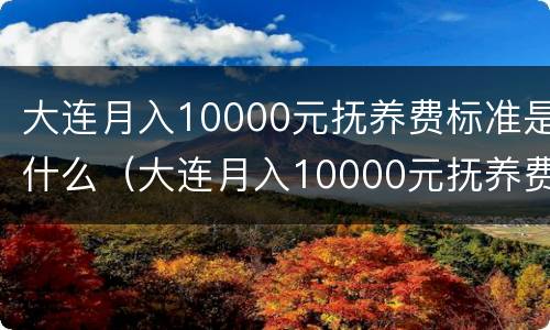大连月入10000元抚养费标准是什么（大连月入10000元抚养费标准是什么样的）