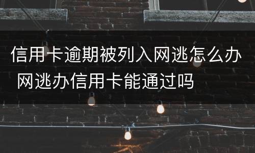 信用卡逾期被列入网逃怎么办 网逃办信用卡能通过吗