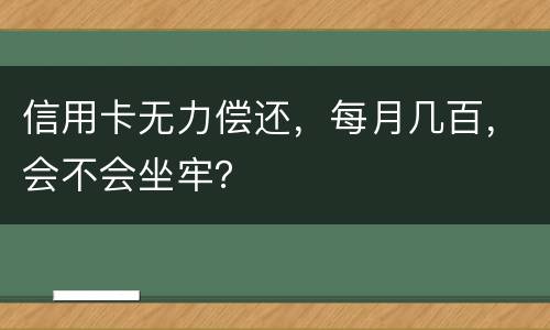 信用卡无力偿还，每月几百，会不会坐牢？