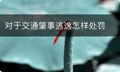 对于交通肇事逃逸怎样处罚