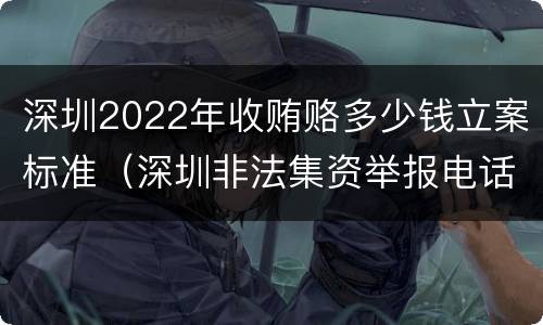 深圳2022年收贿赂多少钱立案标准（深圳非法集资举报电话）