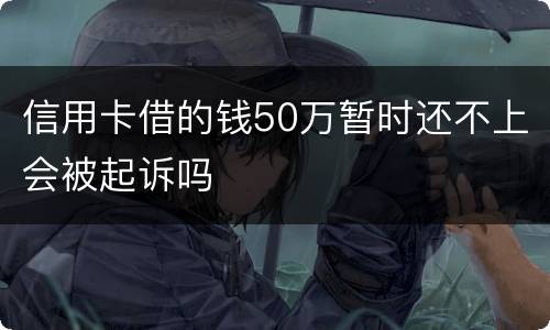 信用卡借的钱50万暂时还不上会被起诉吗