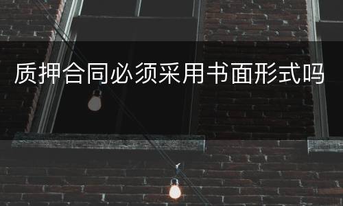 质押合同必须采用书面形式吗