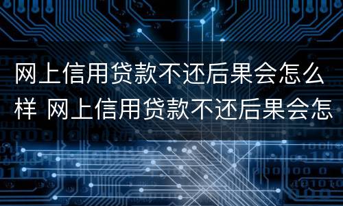 网上信用贷款不还后果会怎么样 网上信用贷款不还后果会怎么样没有什么资产