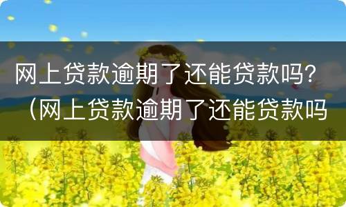网上贷款逾期了还能贷款吗？（网上贷款逾期了还能贷款吗）