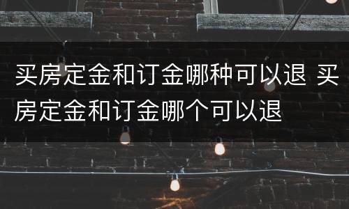 买房定金和订金哪种可以退 买房定金和订金哪个可以退