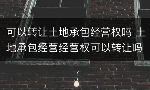 可以转让土地承包经营权吗 土地承包经营经营权可以转让吗