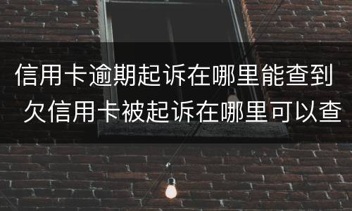 信用卡逾期起诉在哪里能查到 欠信用卡被起诉在哪里可以查到