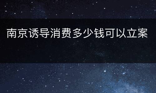 南京诱导消费多少钱可以立案