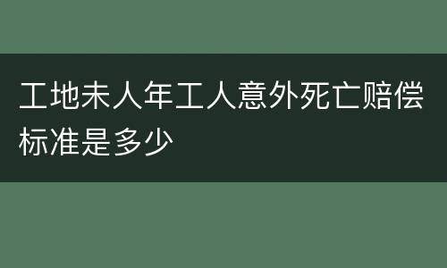 工地未人年工人意外死亡赔偿标准是多少