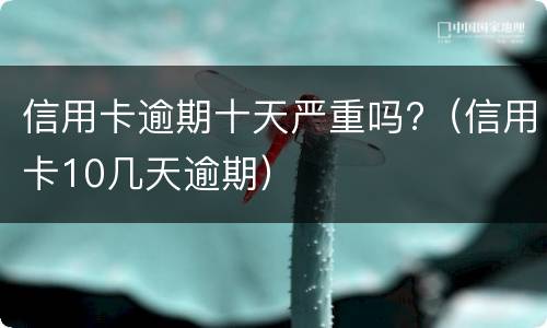 信用卡逾期十天严重吗?（信用卡10几天逾期）