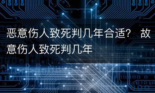恶意伤人致死判几年合适？ 故意伤人致死判几年