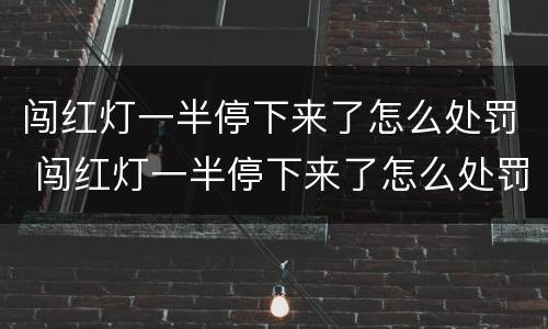 闯红灯一半停下来了怎么处罚 闯红灯一半停下来了怎么处罚 百度网盘