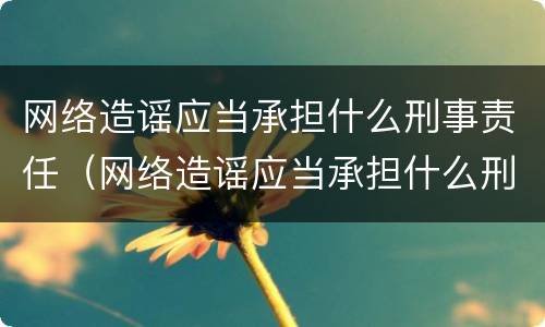 网络造谣应当承担什么刑事责任（网络造谣应当承担什么刑事责任呢）