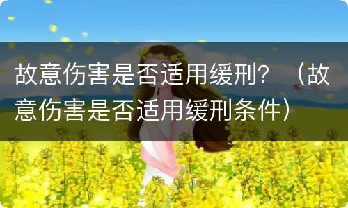 故意伤害是否适用缓刑？（故意伤害是否适用缓刑条件）