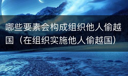 哪些要素会构成组织他人偷越国（在组织实施他人偷越国）