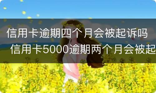 信用卡逾期四个月会被起诉吗 信用卡5000逾期两个月会被起诉吗