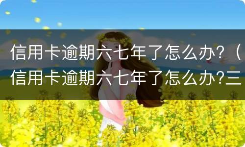 信用卡逾期六七年了怎么办?（信用卡逾期六七年了怎么办?三千块）