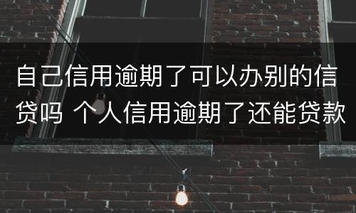 自己信用逾期了可以办别的信贷吗 个人信用逾期了还能贷款吗