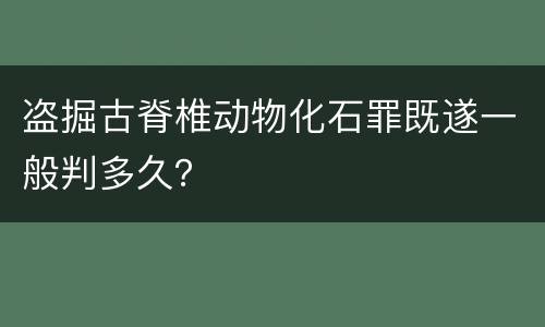 盗掘古脊椎动物化石罪既遂一般判多久？