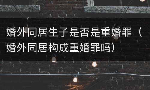 婚外同居生子是否是重婚罪（婚外同居构成重婚罪吗）