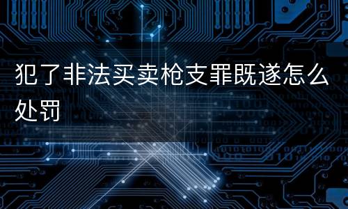 犯了非法买卖枪支罪既遂怎么处罚