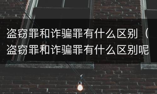 盗窃罪和诈骗罪有什么区别（盗窃罪和诈骗罪有什么区别呢）