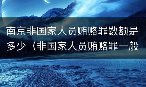 南京非国家人员贿赂罪数额是多少（非国家人员贿赂罪一般结果）