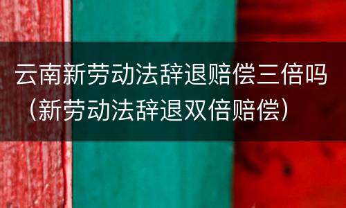 云南新劳动法辞退赔偿三倍吗（新劳动法辞退双倍赔偿）