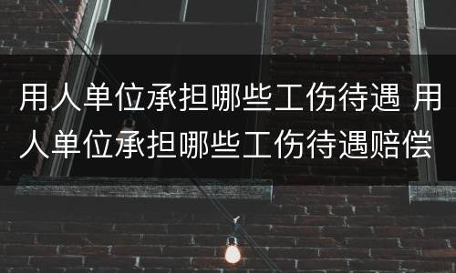 用人单位承担哪些工伤待遇 用人单位承担哪些工伤待遇赔偿