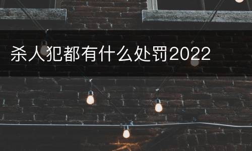 杀人犯都有什么处罚2022