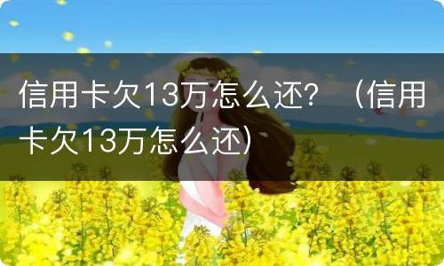 信用卡欠13万怎么还？（信用卡欠13万怎么还）