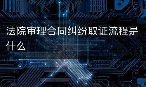 法院审理合同纠纷取证流程是什么