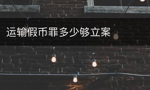 运输假币罪多少够立案