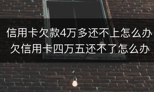 信用卡欠款4万多还不上怎么办 欠信用卡四万五还不了怎么办
