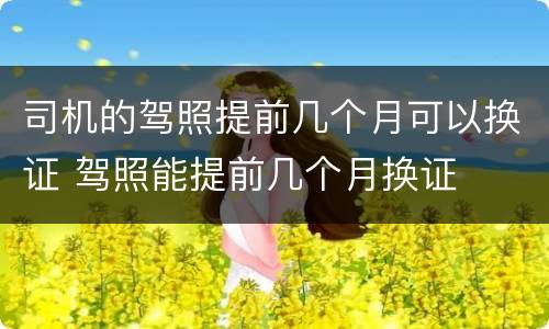 司机的驾照提前几个月可以换证 驾照能提前几个月换证