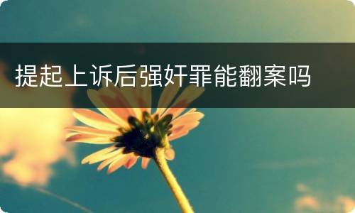 提起上诉后强奸罪能翻案吗