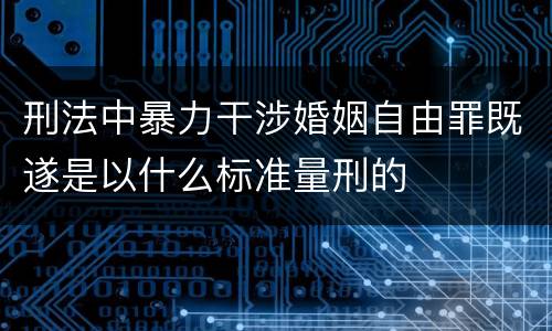 刑法中暴力干涉婚姻自由罪既遂是以什么标准量刑的